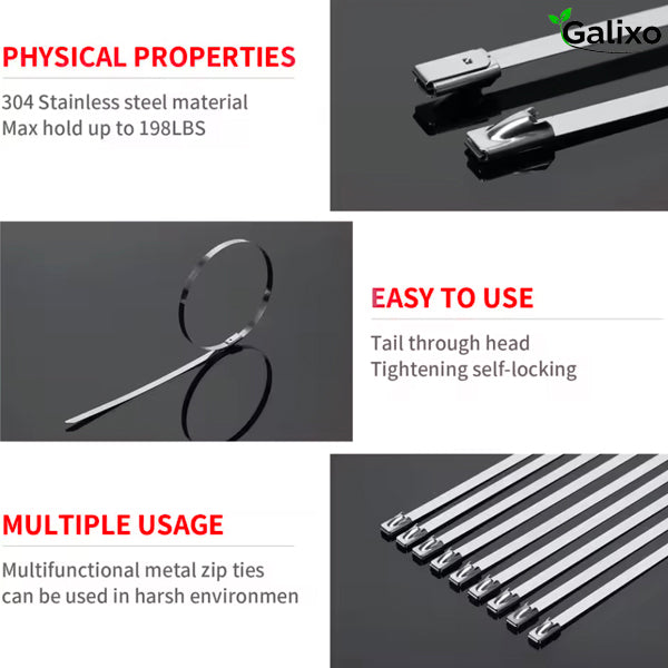 500 Pcs Heavy Duty 304 Stainless Steel Zip