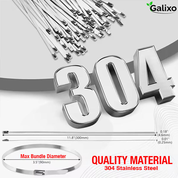 500 Pcs Heavy Duty 304 Stainless Steel Zip