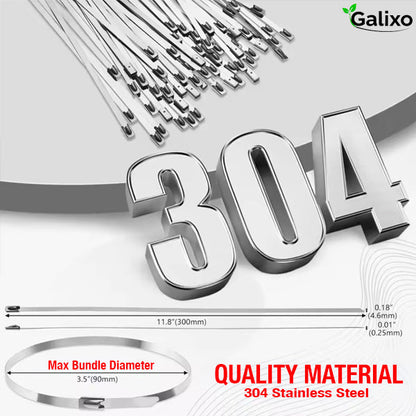 500 Pcs Heavy Duty 304 Stainless Steel Zip