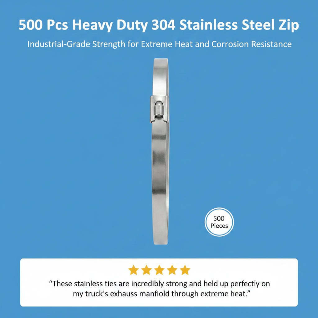 500 Pcs Heavy Duty 304 Stainless Steel Zip