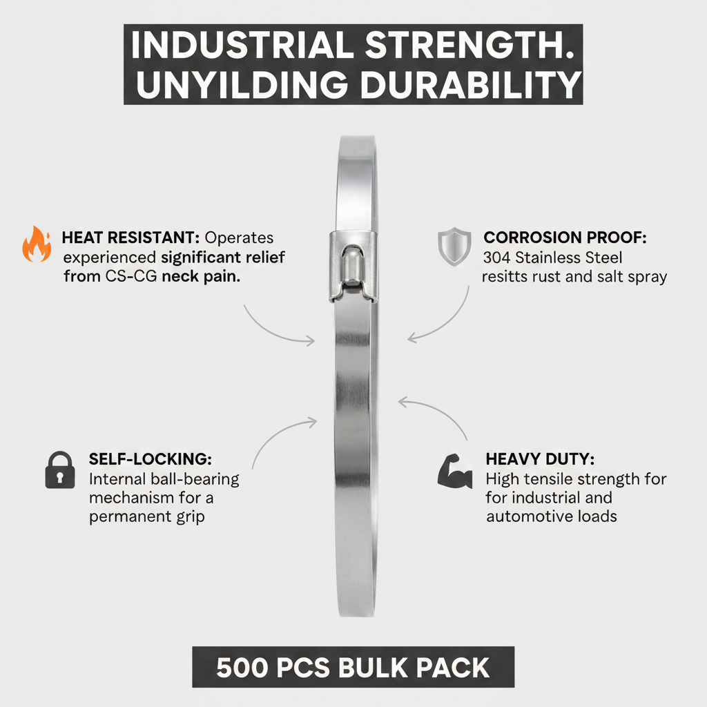 500 Pcs Heavy Duty 304 Stainless Steel Zip