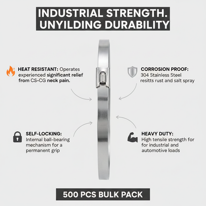 500 Pcs Heavy Duty 304 Stainless Steel Zip