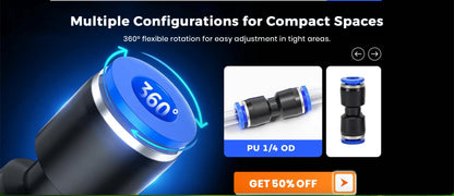 1/4" Pneumatic Push-to -Connect Fittings Kit